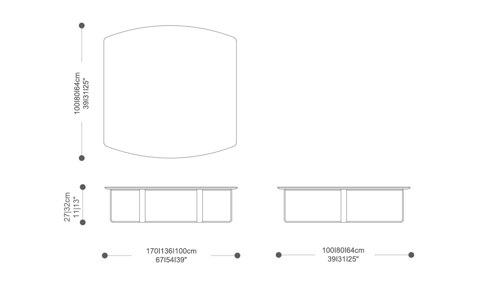 Image of the main dimensions of the product